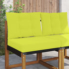 Buitenbankkussen set groen polyester 2 stuks
