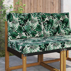 Outdoor Bench Cushion 2 pcs Leaf Pattern Polyester