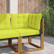 Buiten bankkussen 3-delig groen polyester 60x40x10 cm