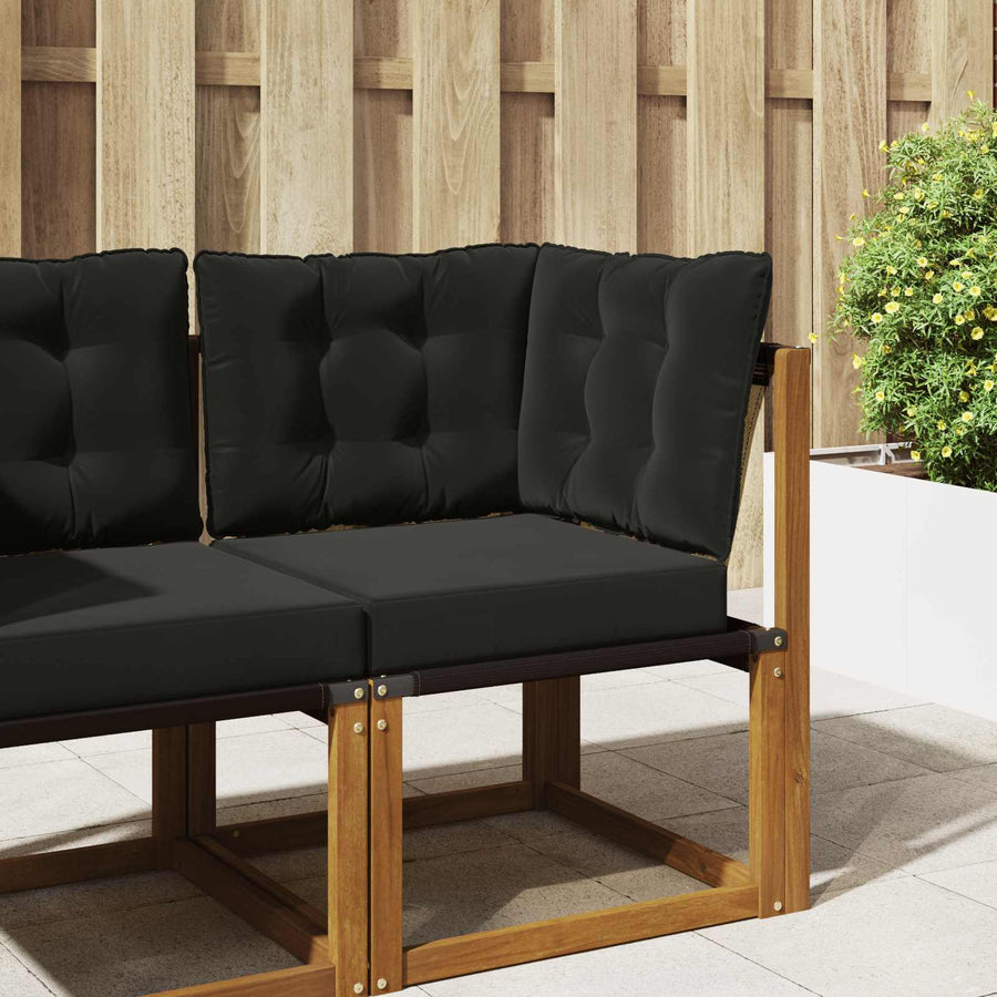 Buiten bankkussen 3 pcs Zwart Polyester