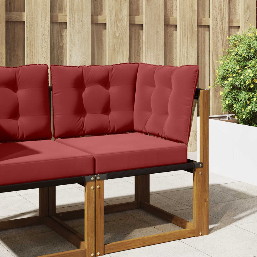 Buiten bankkussen 3 pcs Wijnrood Polyester