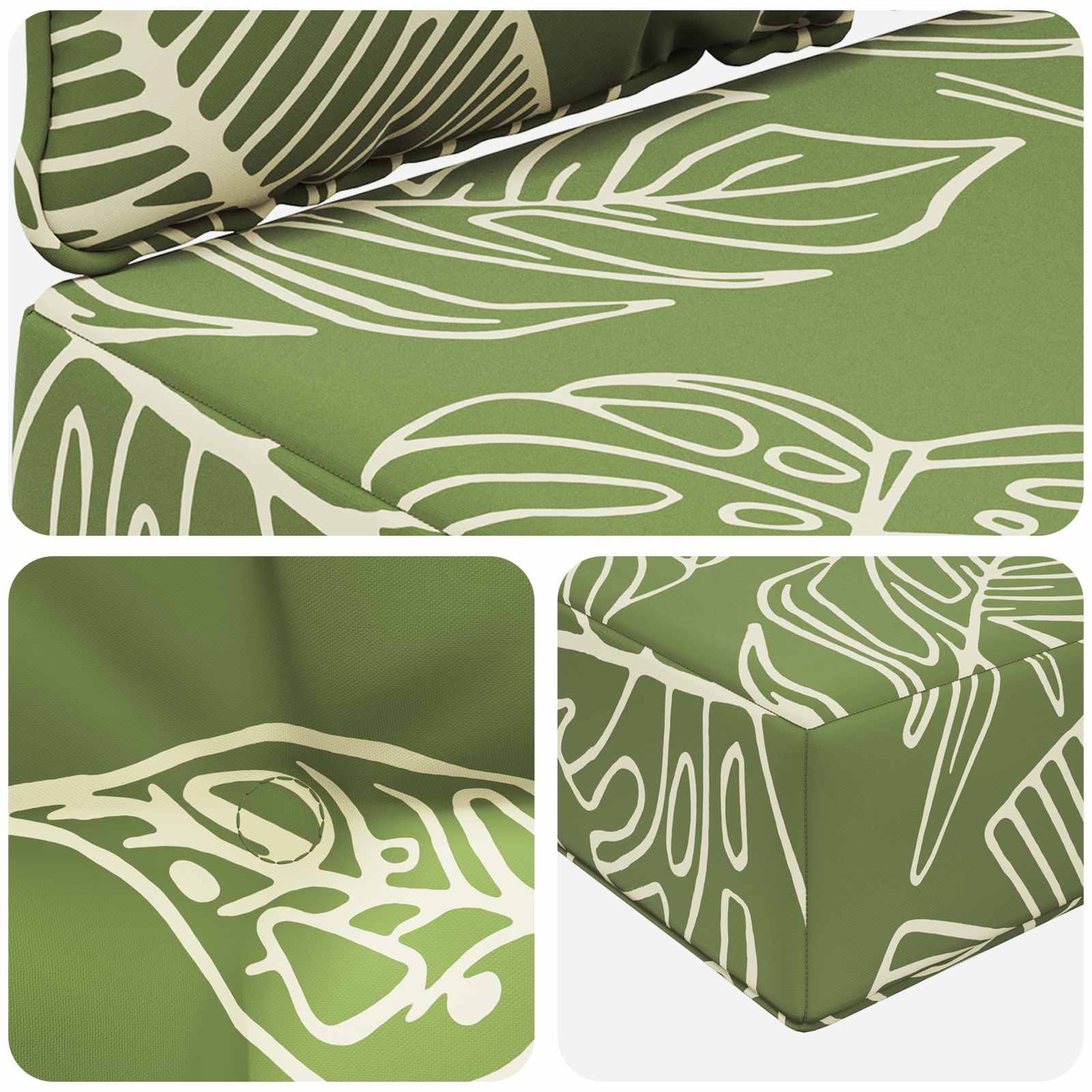 Buiten bankkussen 3 pcs Bladontwerp Polyester