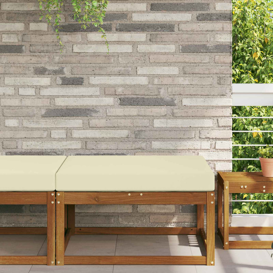 Buiten bankkussen Crème 80 x 80 x 8 cm Polyester