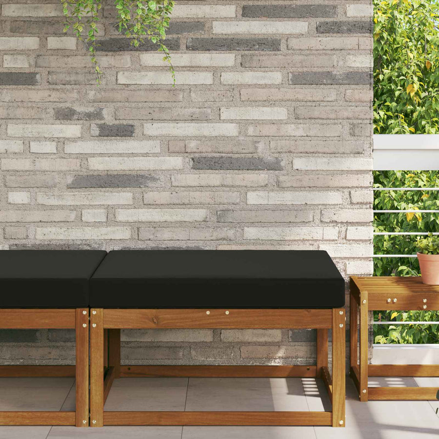 Buiten bankkussen Zwart 80 x 80 x 8 cm Polyester