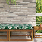 Outdoor Bench Cushion Leaf Pattern 80 x 80 x 8 cm Polyester