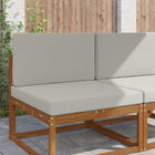 Buiten kussenset grijs polyester 80x80x8 cm en 80x43x10 cm