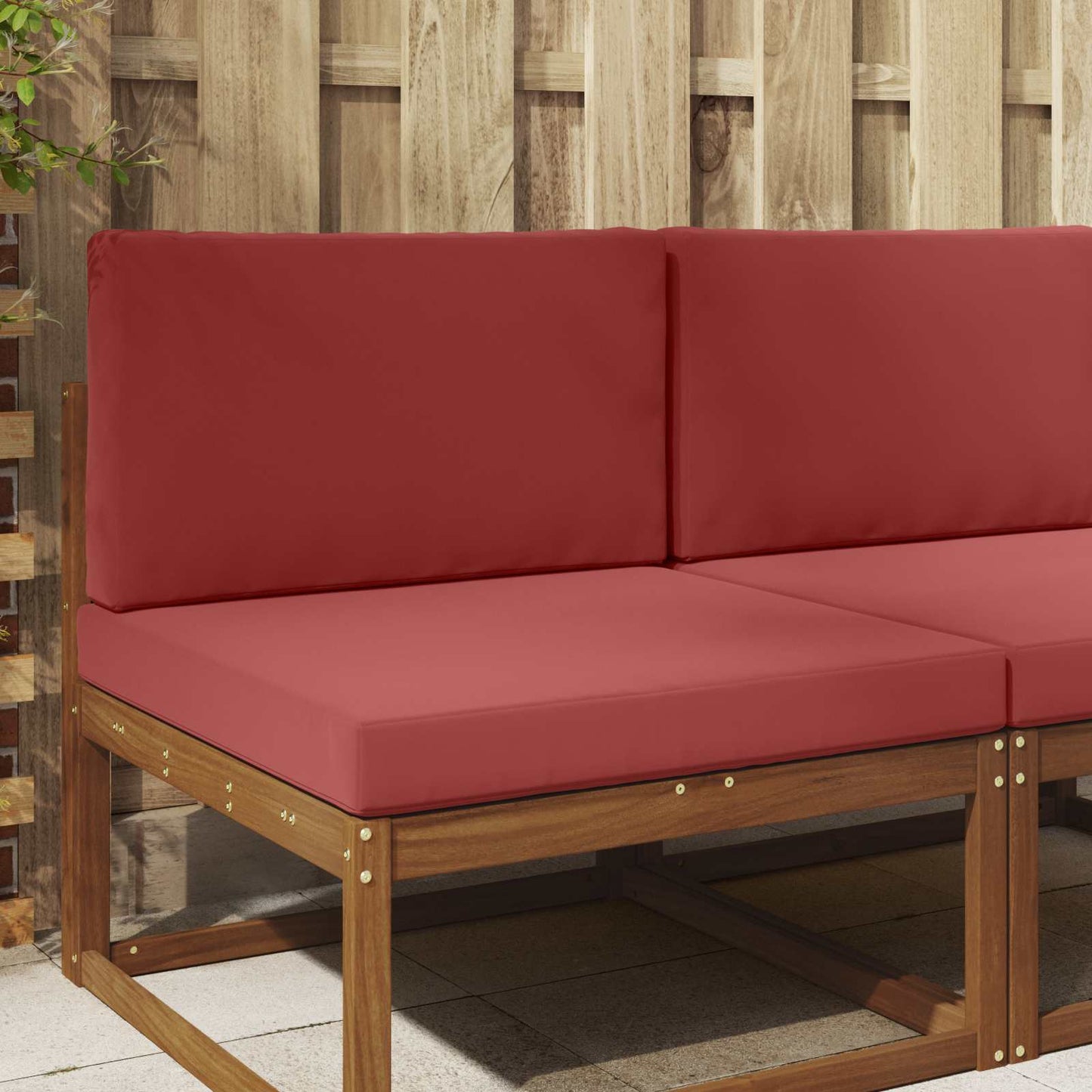 Buiten bankkussen 2 pcs Wijnrood Polyester