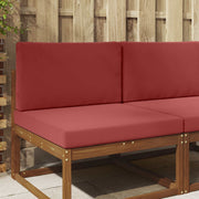 Bankkussen 2 stuks wijnrood polyester 80x80x8 cm 80x43x10 cm