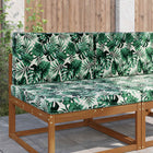Buitenbankkussen 2-delig bladpatroon polyester