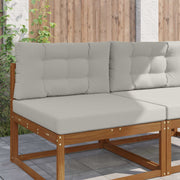 Buiten bankkussen set grijs polyester 2 stuks