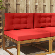 Bankkussenset 2 stuks rood polyester 80x80x8 cm en 80x43x10 cm