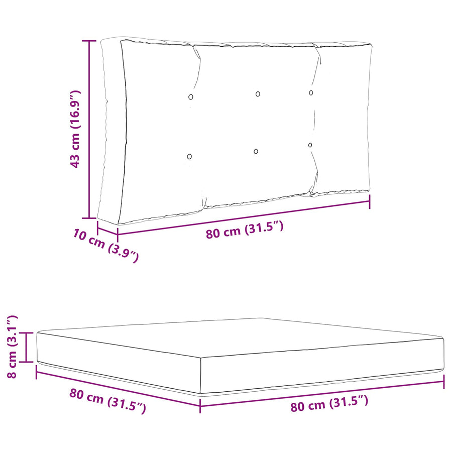 Buiten bankkussen 2 pcs Roze Polyester
