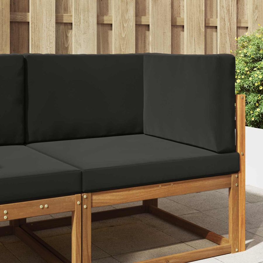 Buiten bankkussen 3 pcs Zwart Polyester