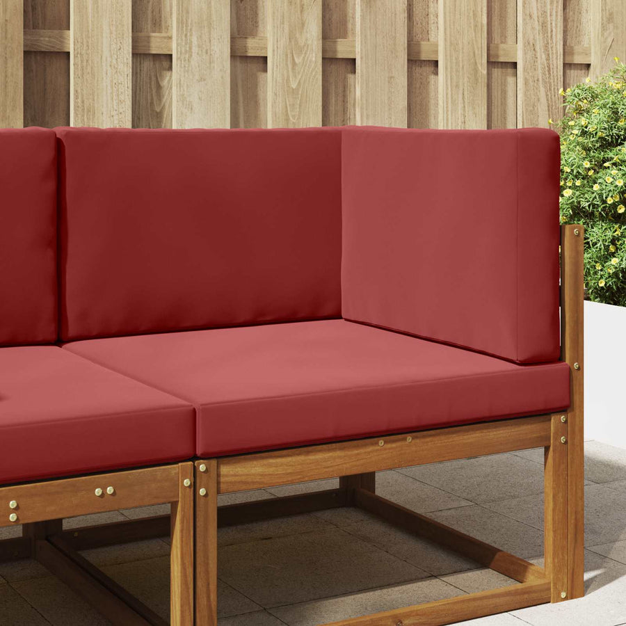 Buiten bankkussen 3 pcs Wijnrood Polyester