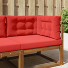 Buitenbankkussen set 3 stuks rood polyester 80x80x8 cm