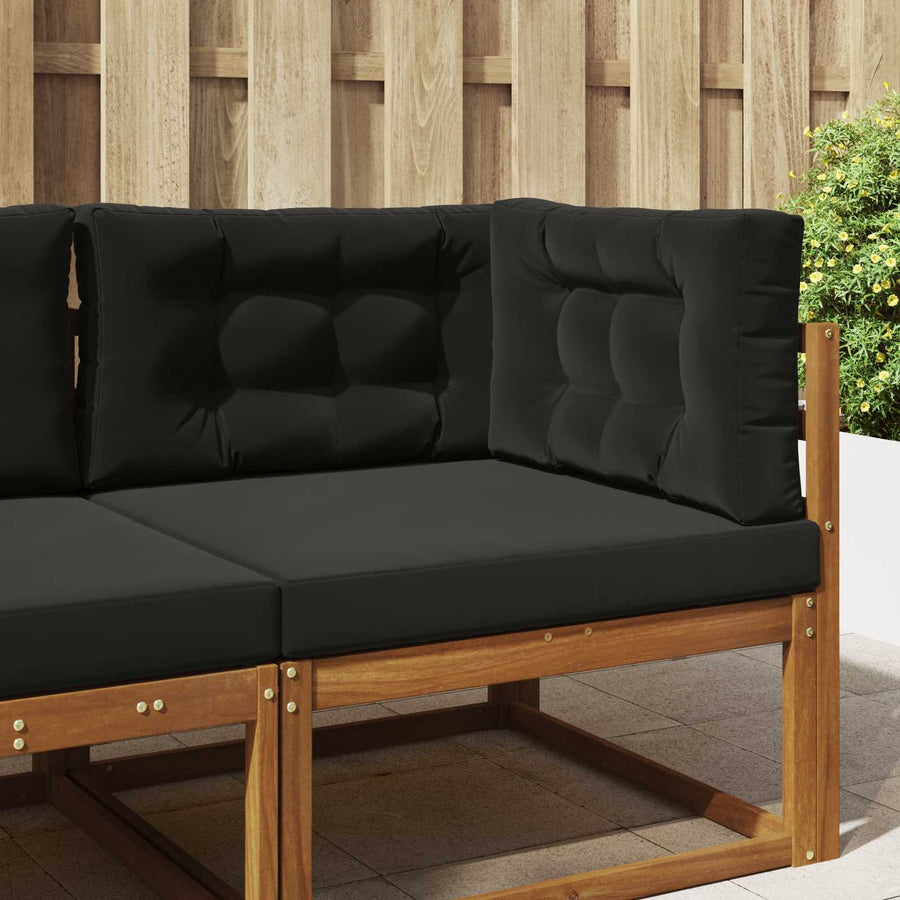 Buiten bankkussen 3 pcs Zwart Polyester