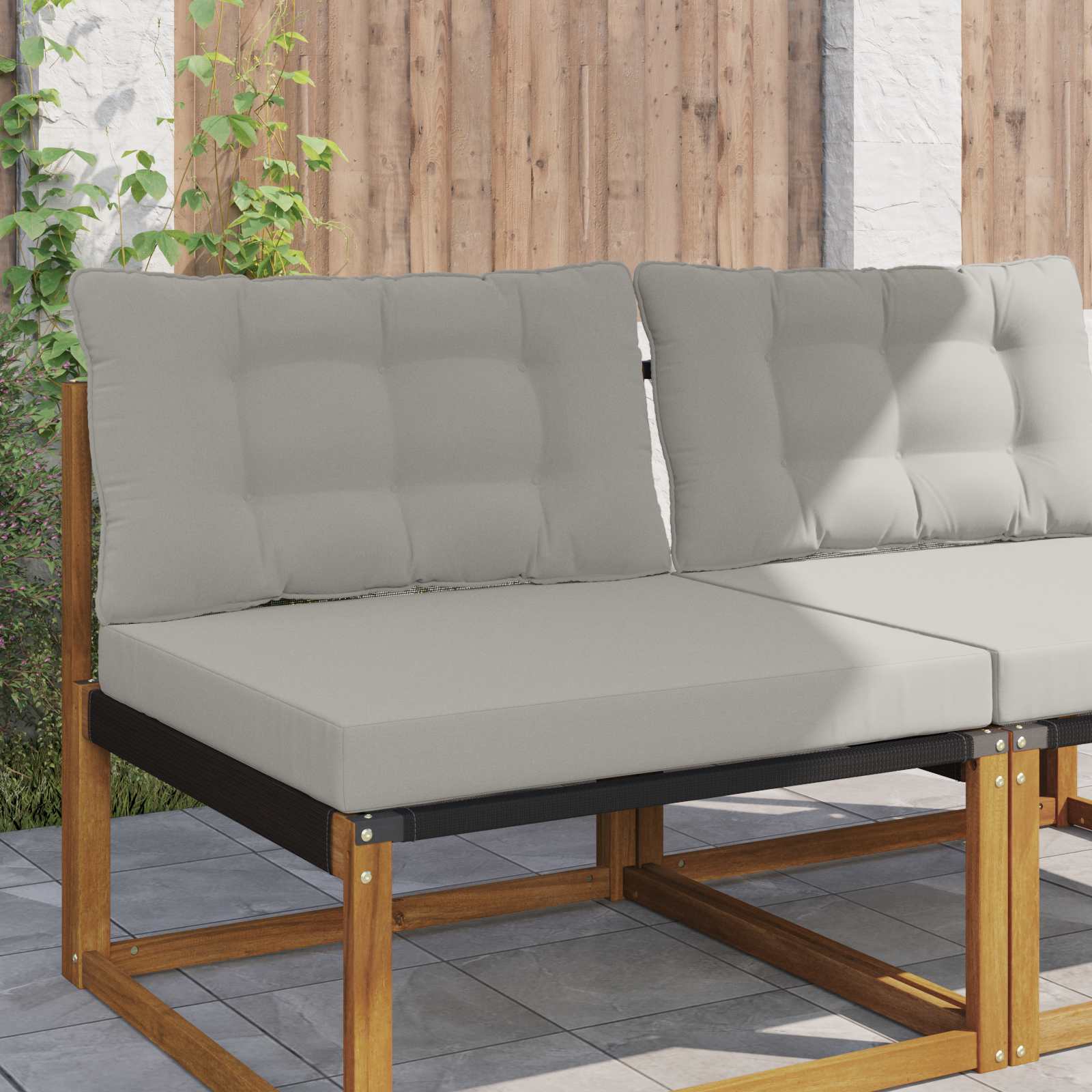 Buiten bankkussen 2 pcs Grijs Polyester