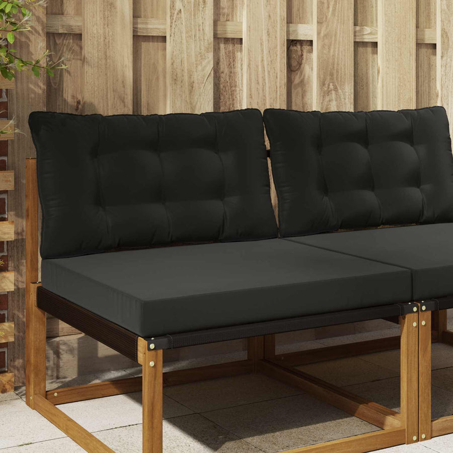 Buiten bankkussen 2 pcs Zwart Polyester