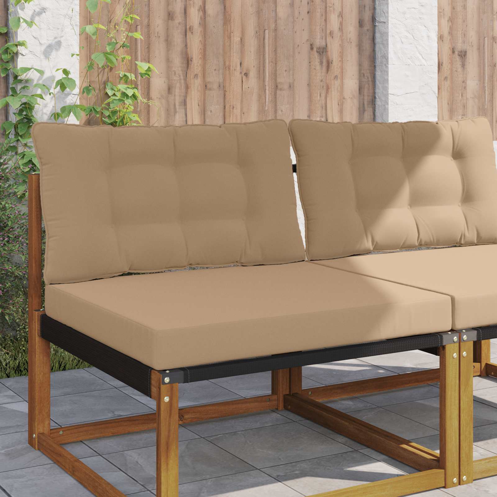Buiten bankkussen 2 pcs Taupe Polyester