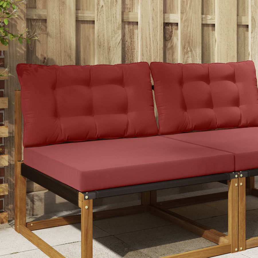 Buiten bankkussen 2 pcs Wijnrood Polyester
