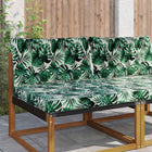 Bankkussenset bladpatroon polyester 2-delig