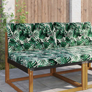 Bankkussenset bladpatroon polyester 2-delig