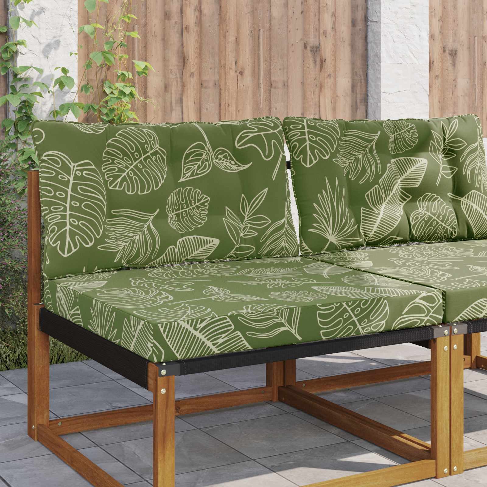 Buiten bankkussen 2 pcs Bladontwerp Polyester