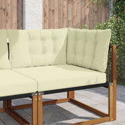 Buiten bankkussen set crème polyester 80x43x10 cm