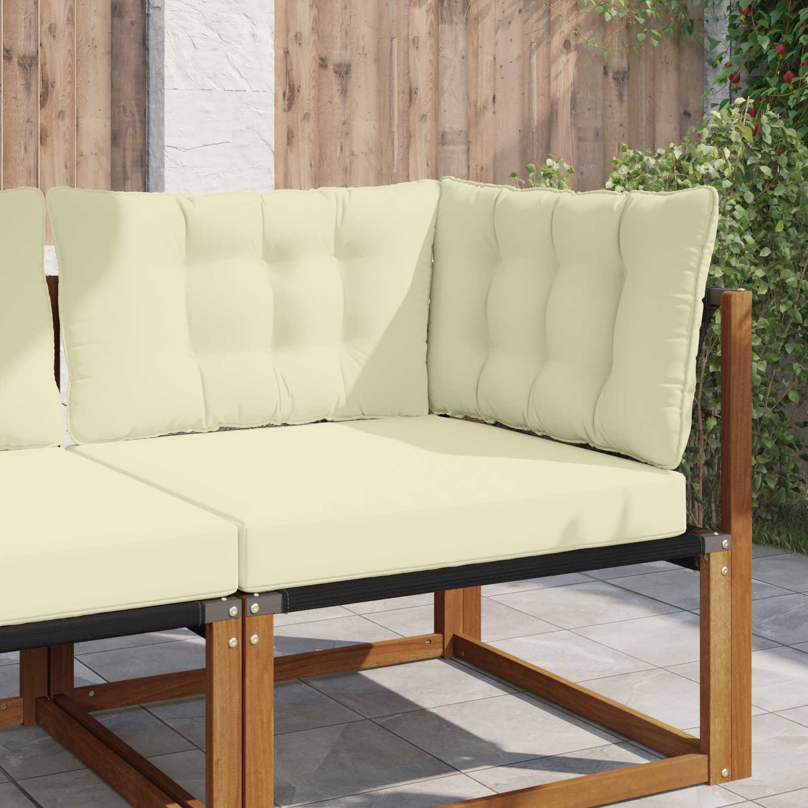 Buiten bankkussen 3 pcs Crème Polyester