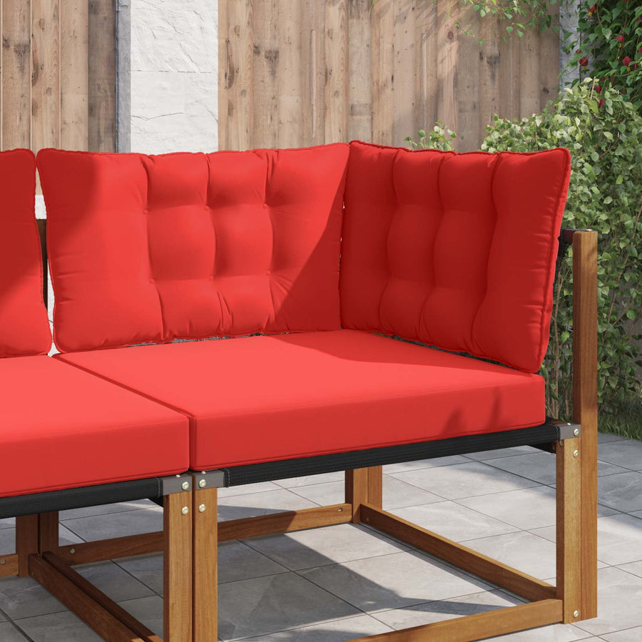 Buiten bankkussen 3 pcs Rood Polyester