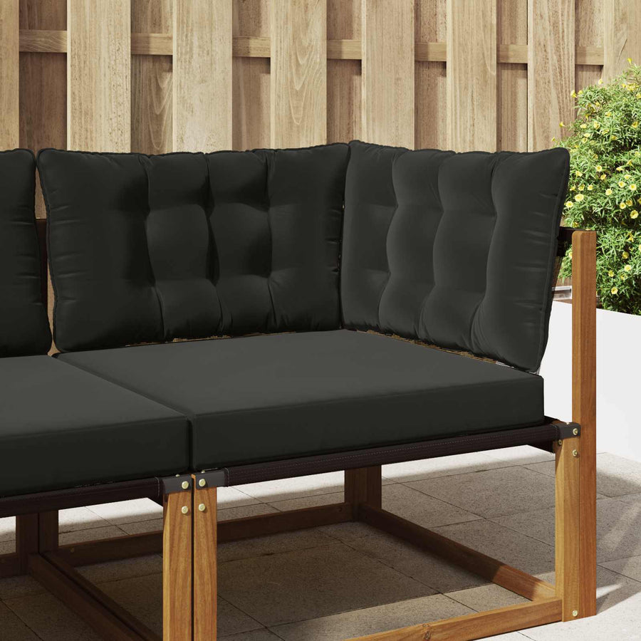 Buiten bankkussen 3 pcs Zwart Polyester