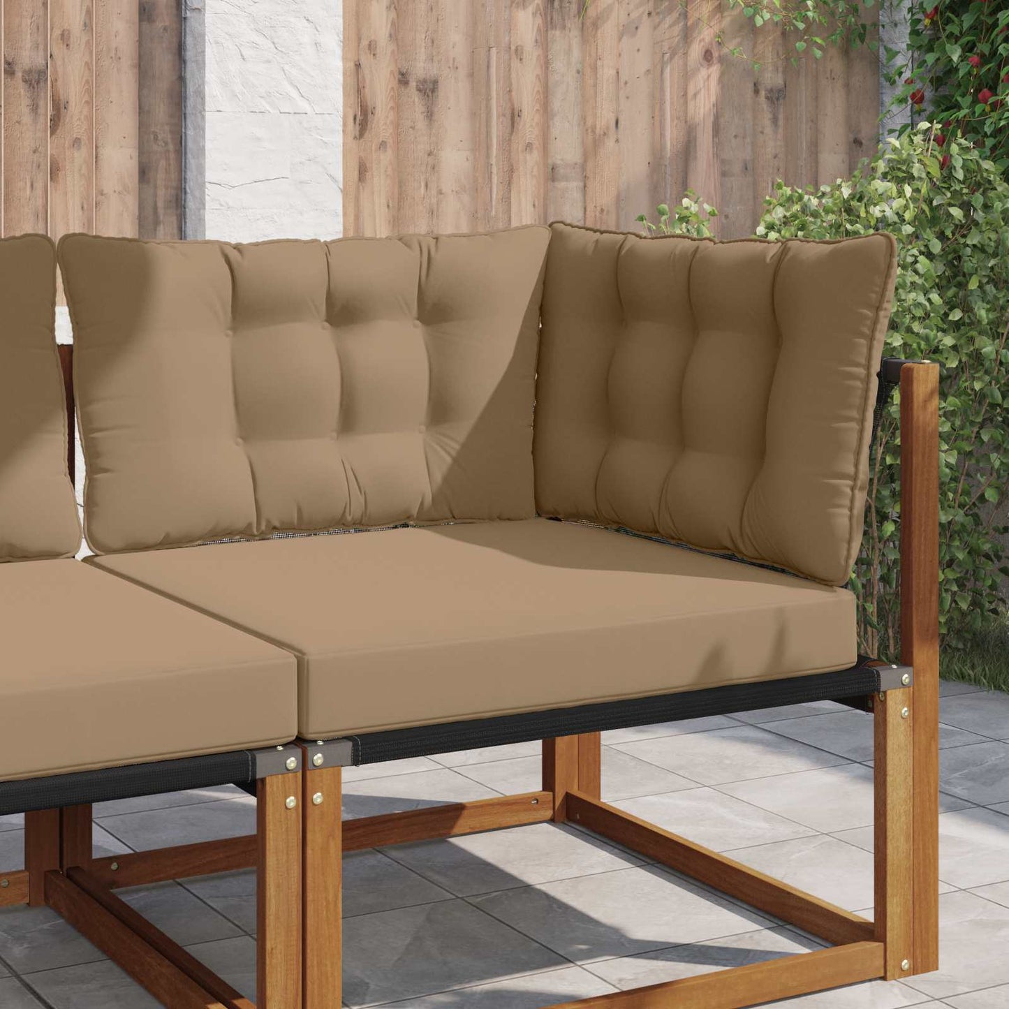 Buiten bankkussen 3 pcs Taupe Polyester