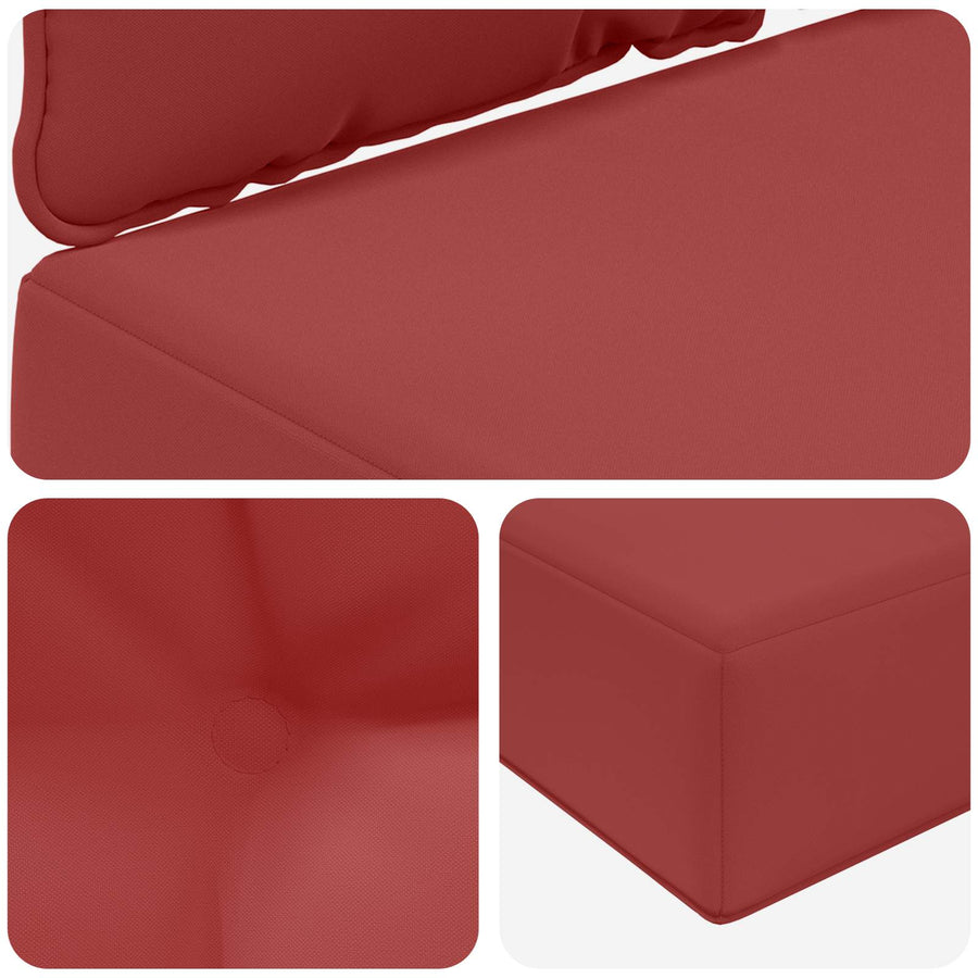 Buiten bankkussen 3 pcs Wijnrood Polyester