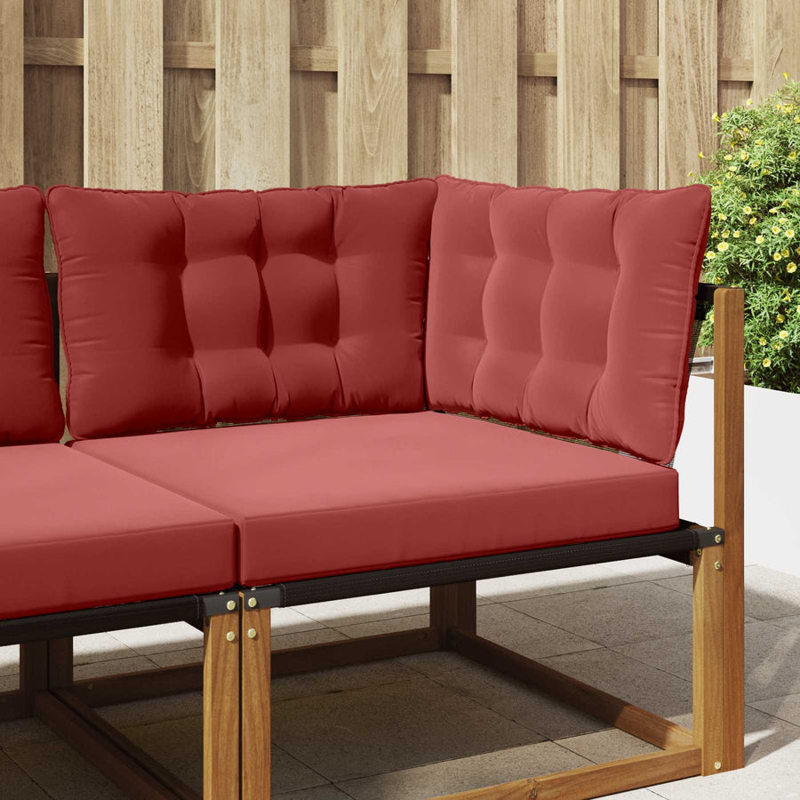 Buiten bankkussen 3 pcs Wijnrood Polyester