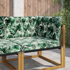 Buiten bankkussen 3-delig bladpatroon polyester