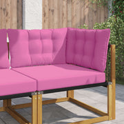 Buitenbankkussen 3-delig roze polyester 80x43x10 cm