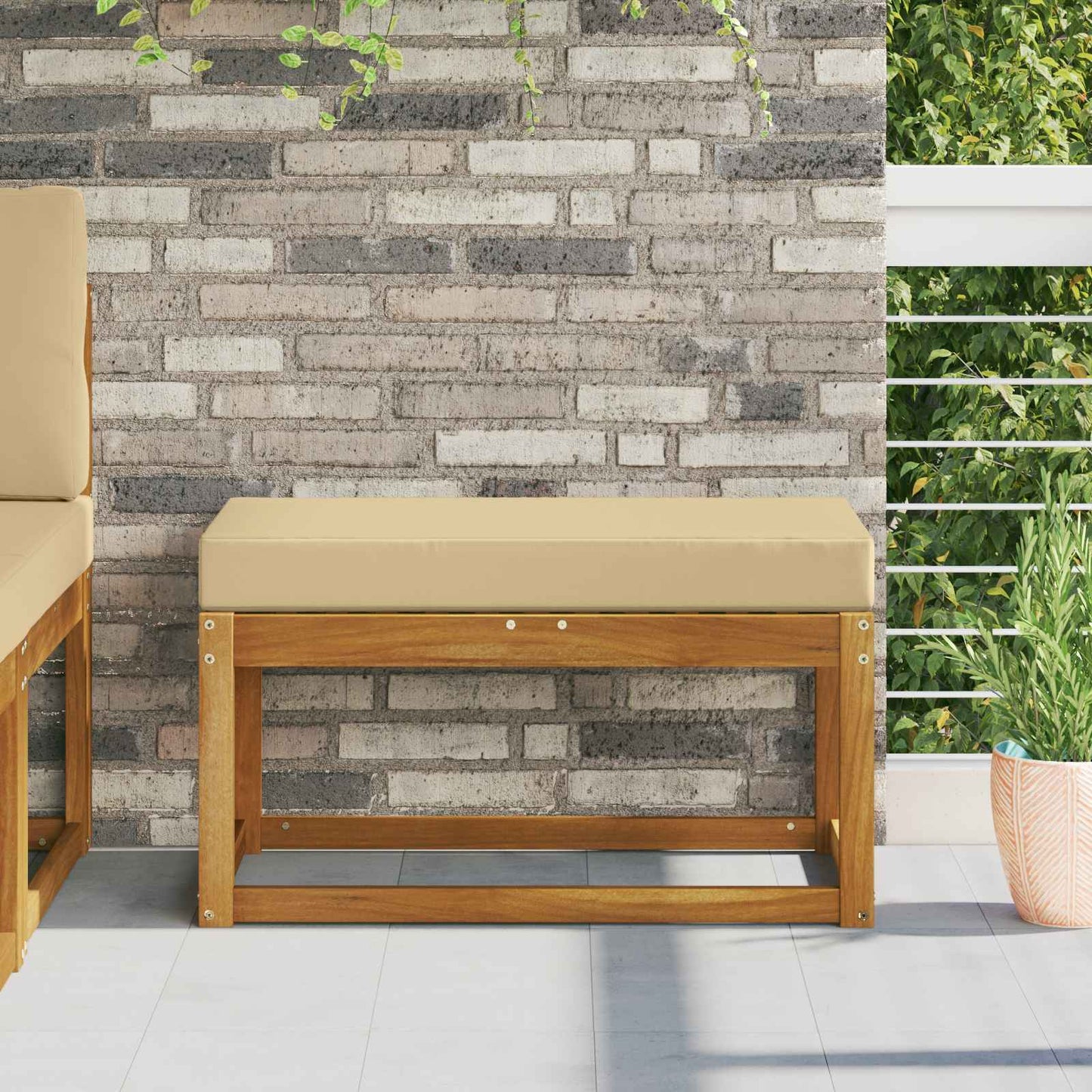 Buiten Zitkussen Beige 80 x 40 x 8 cm 100% Polyester