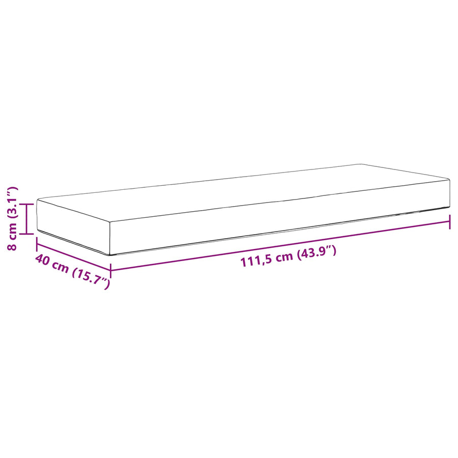 Buiten Zitkussen Grijs 111,5 x 40 x 8 cm 100% Polyester