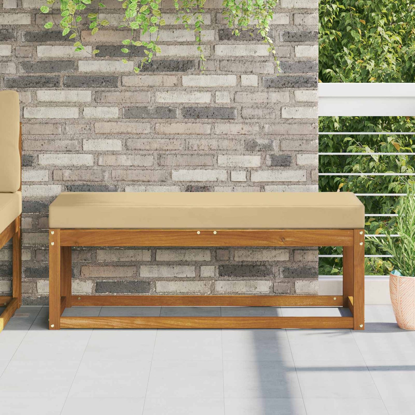 Buiten Zitkussen Beige 115 x 40 x 8 cm 100% Polyester