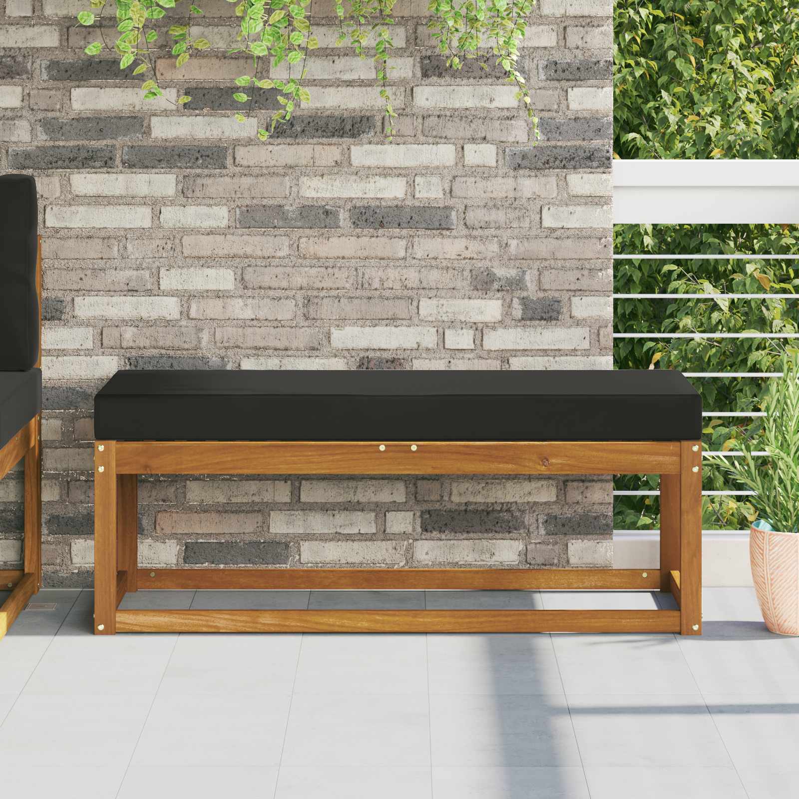 Buiten Zitkussen Zwart 111,5 x 40 x 8 cm 100% Polyester