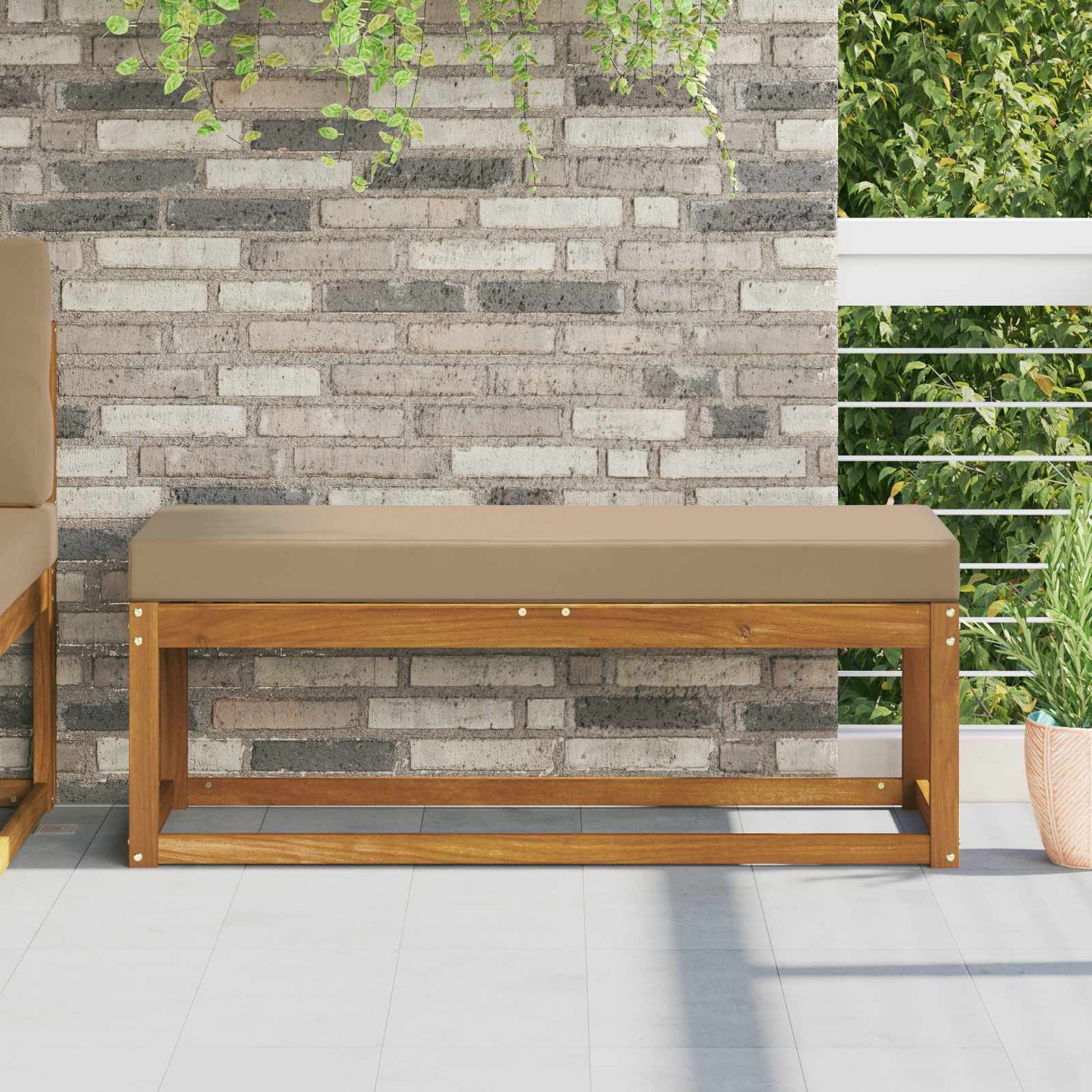 Buiten Zitkussen Taupe 111,5 x 40 x 8 cm 100% Polyester