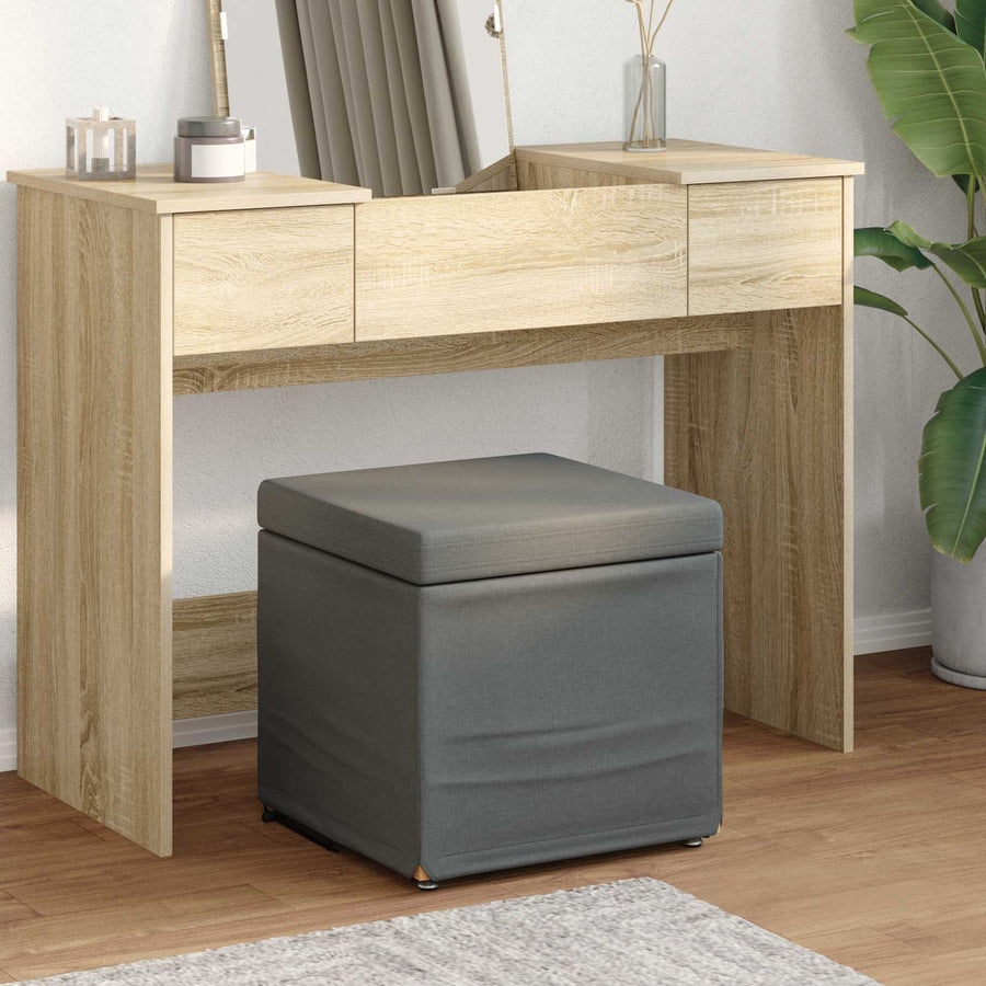 Kruk Donkergrijs 41 x 41 x 40 cm Stof en Geëngineerd Hout