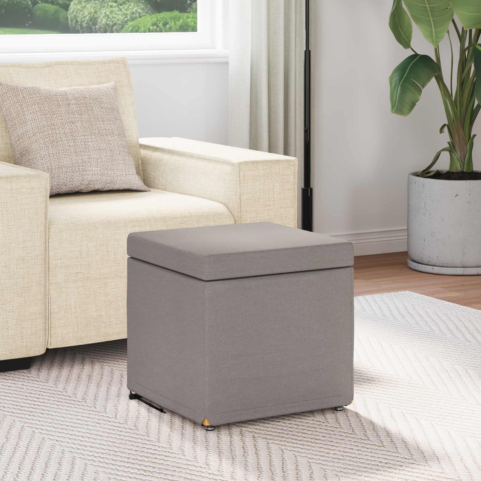 Kruk Taupe 41 x 41 x 40 cm Stof en Geëngineerd Hout