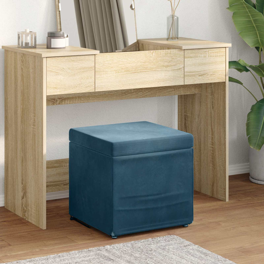 Kruk Blauw 41 x 41 x 40 cm Velvet en Gefabriceerd Hout