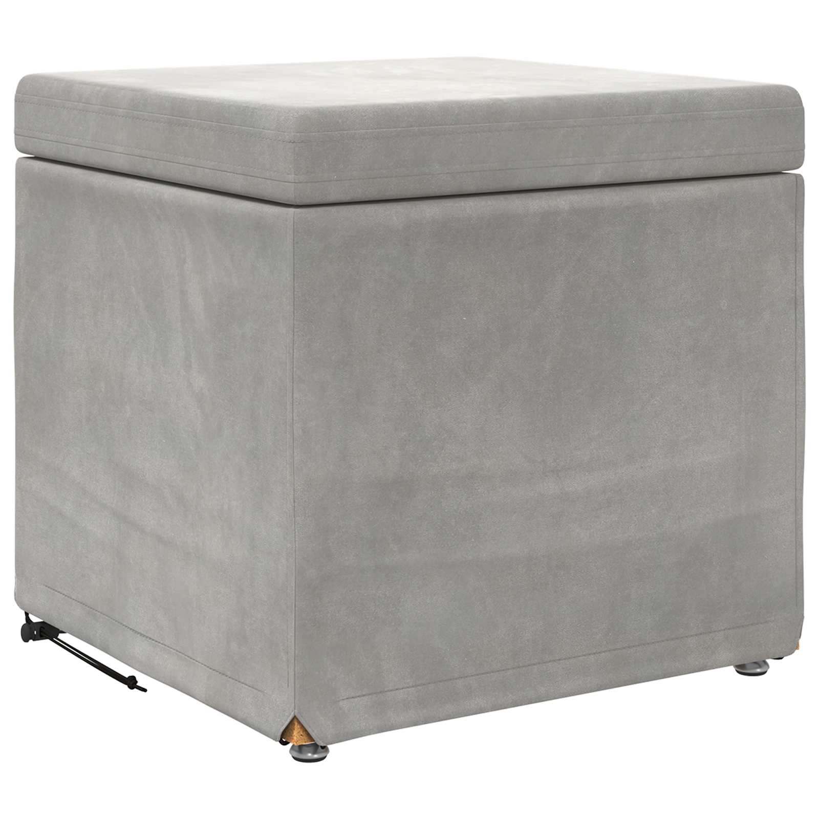 Kruk Lichtgrijs 41 x 41 x 40 cm Velvet en Gefabriceerd Hout
