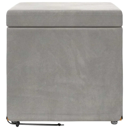 Kruk Lichtgrijs 41 x 41 x 40 cm Velvet en Gefabriceerd Hout