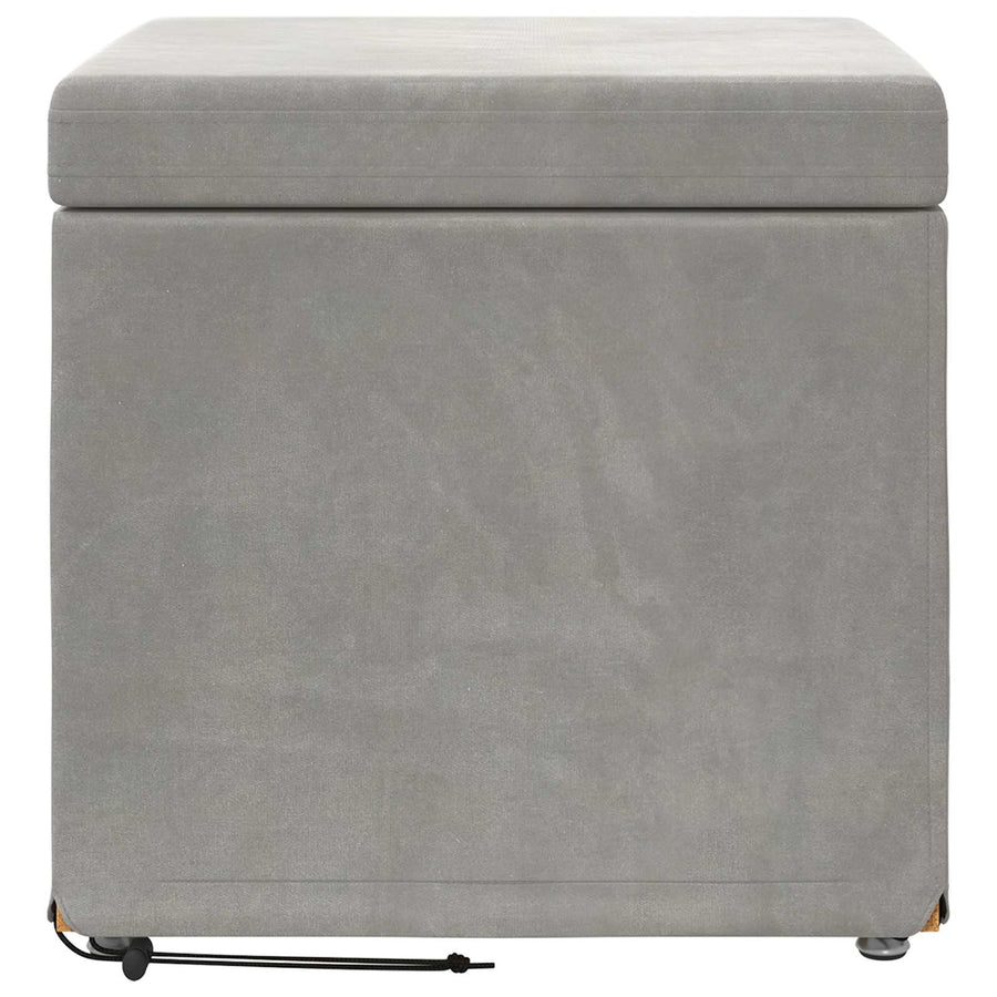 Kruk Lichtgrijs 41 x 41 x 40 cm Velvet en Gefabriceerd Hout