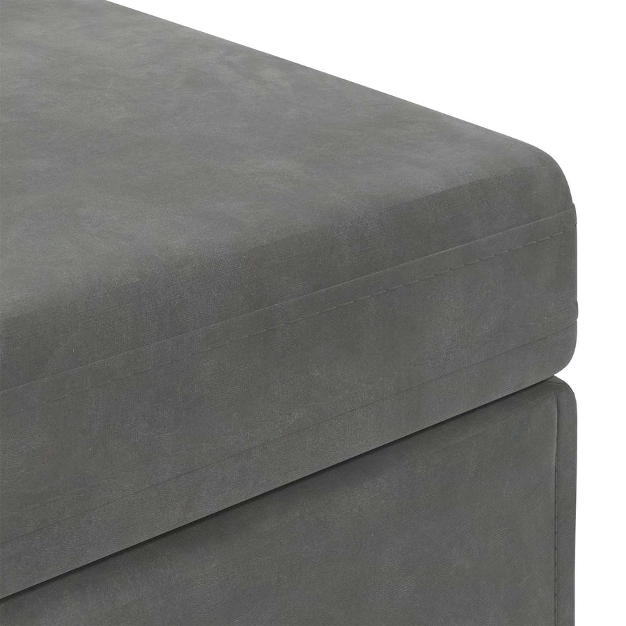 Kruk Donkergrijs 41 x 41 x 40 cm Velvet en Gefabriceerd Hout
