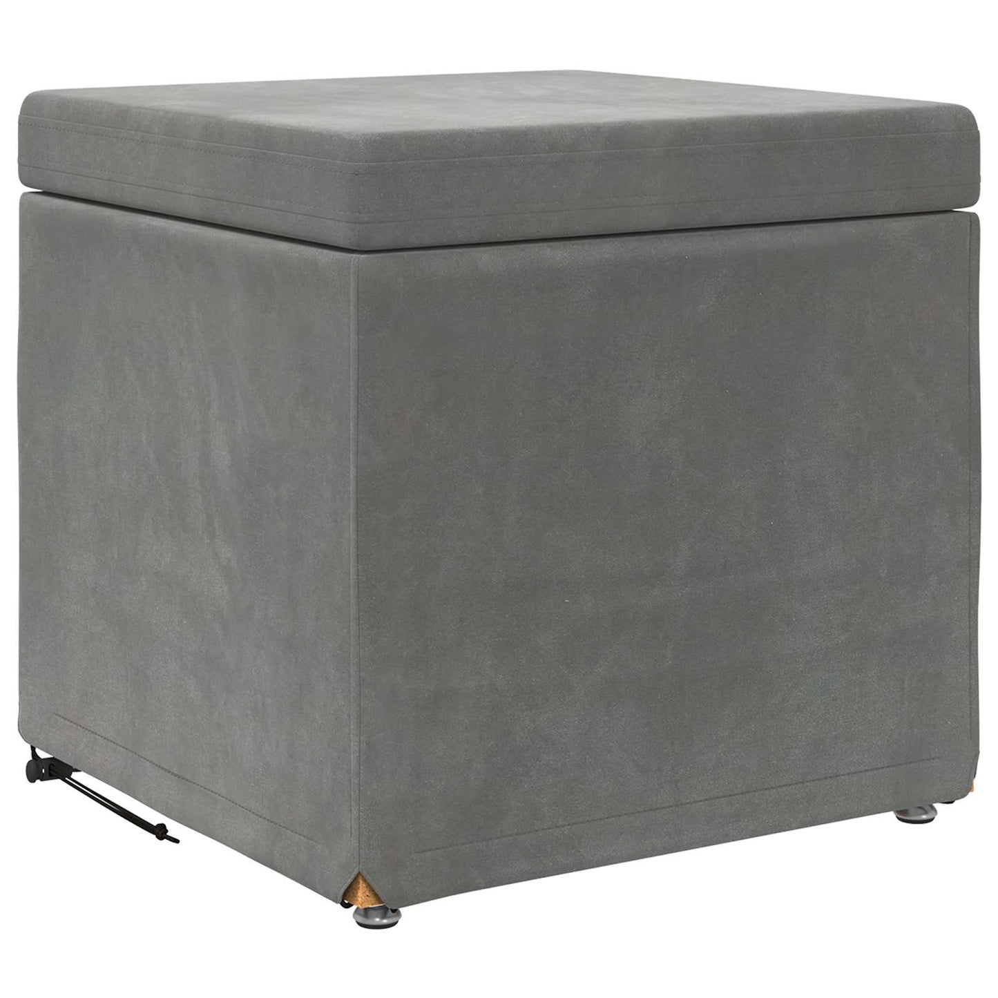 Kruk Donkergrijs 41 x 41 x 40 cm Velvet en Gefabriceerd Hout