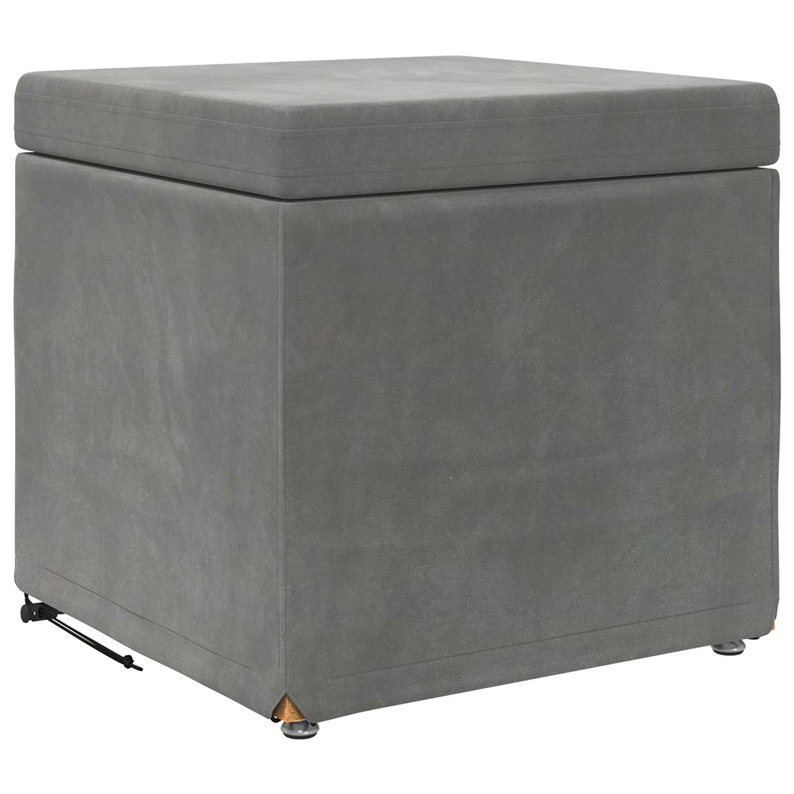 Kruk Donkergrijs 41 x 41 x 40 cm Velvet en Gefabriceerd Hout
